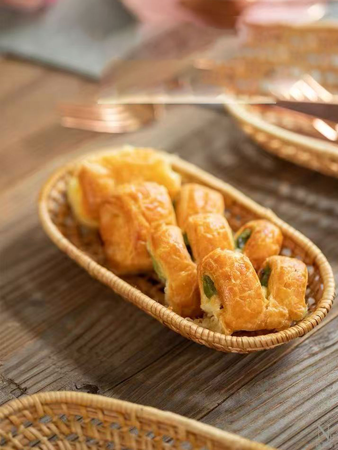 Bread Box Bamboo - Mini Japanese-Style Bread Basket, Rattan Fruit