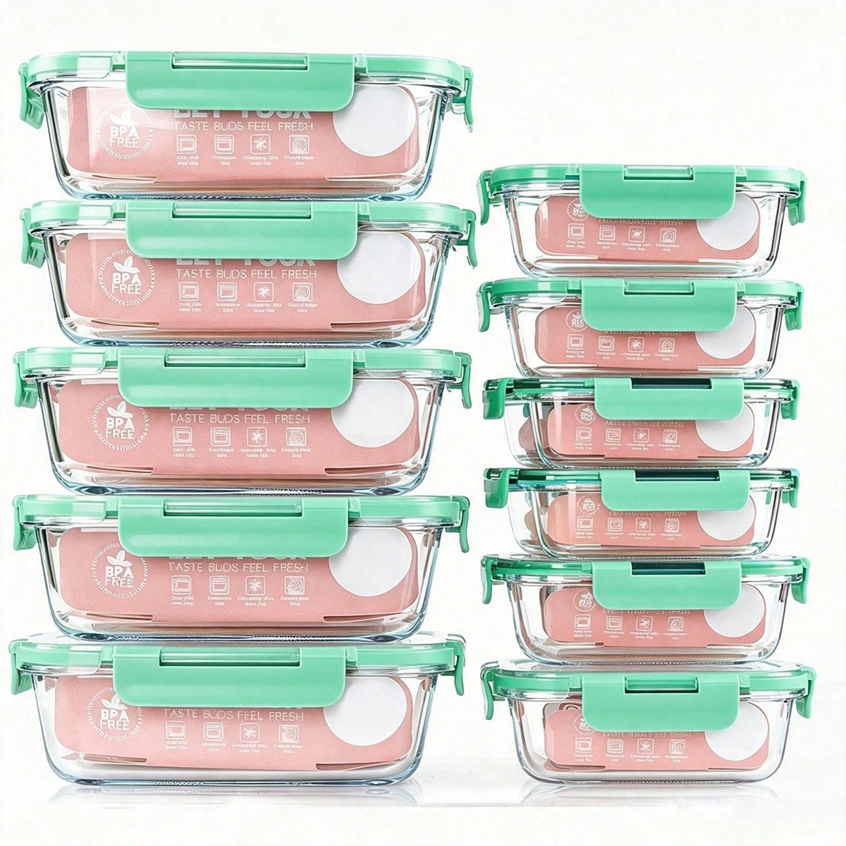 Food Storage With Glass Lids - 10 Pack Glass Meal Prep Containers,