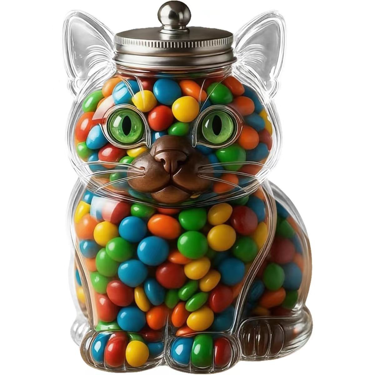 Cute Cat Shaped Glass Candy Ja - Food Storage With Glass Lids 评论和价格