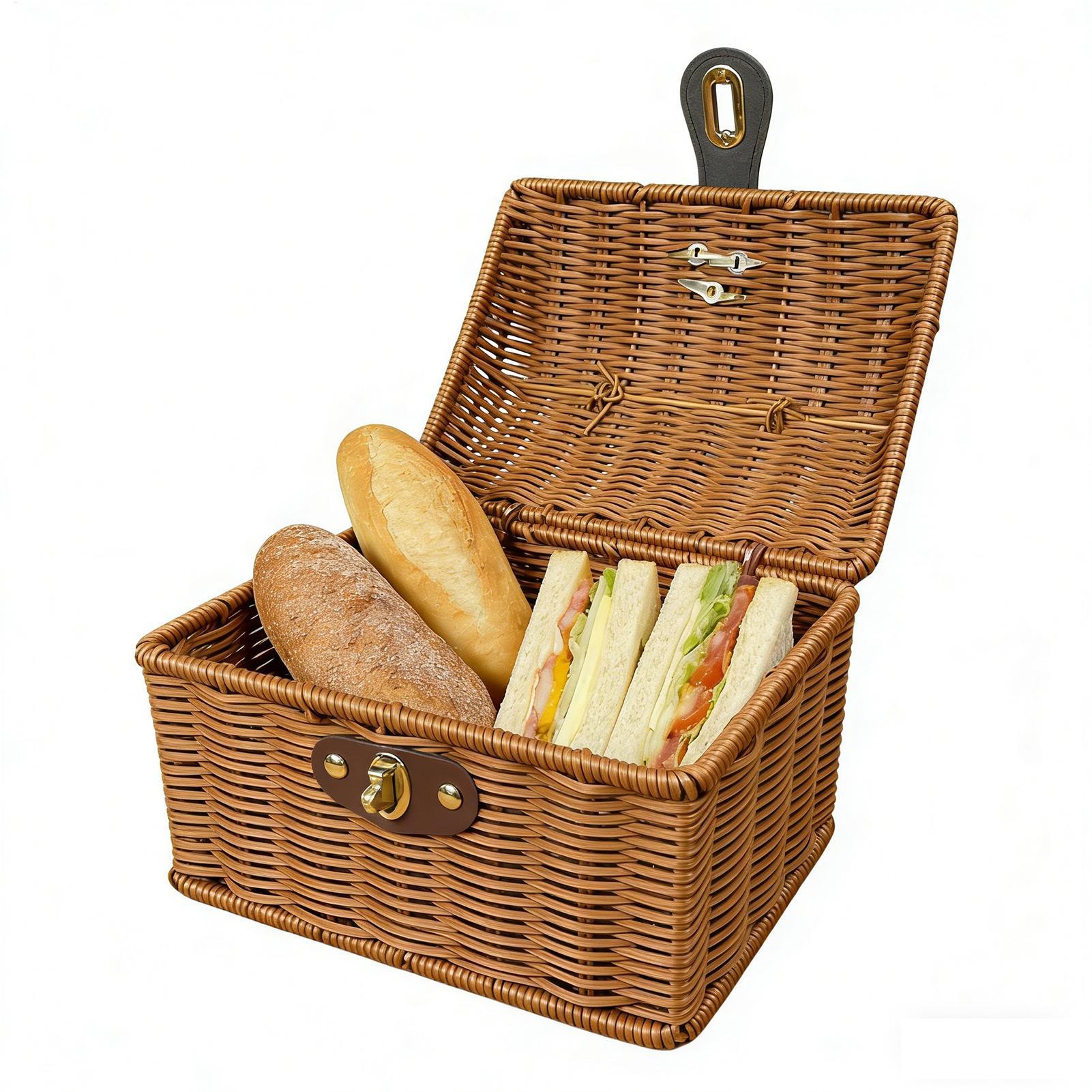 Picnic Basket With Handle Woov - Bread Box Bamboo 评论和价格