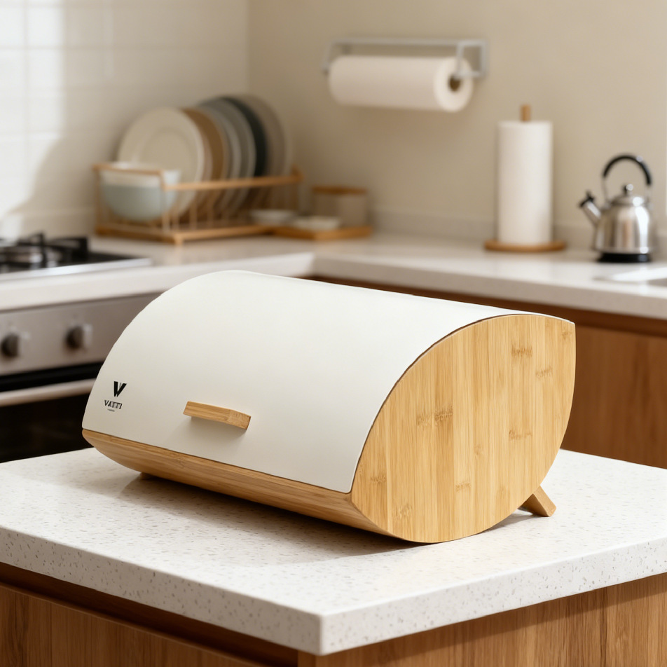 Bamboo Cover Bread Box, Househ - Bread Box Bamboo 评论和价格