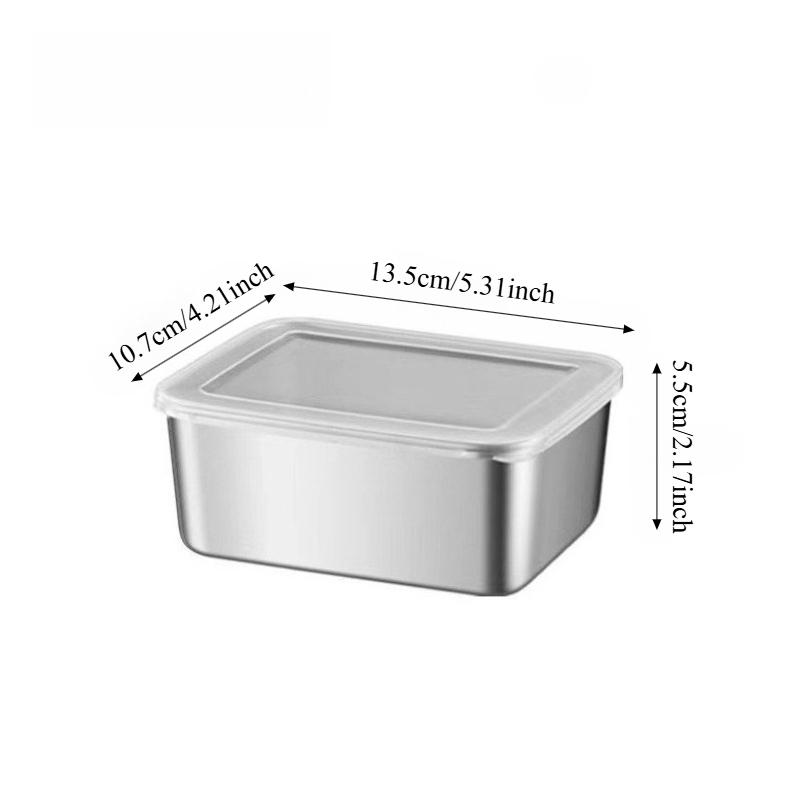 3/6Pcs Stainless Steel Rectang - Food Storage Boxes With Lids 评论和价格