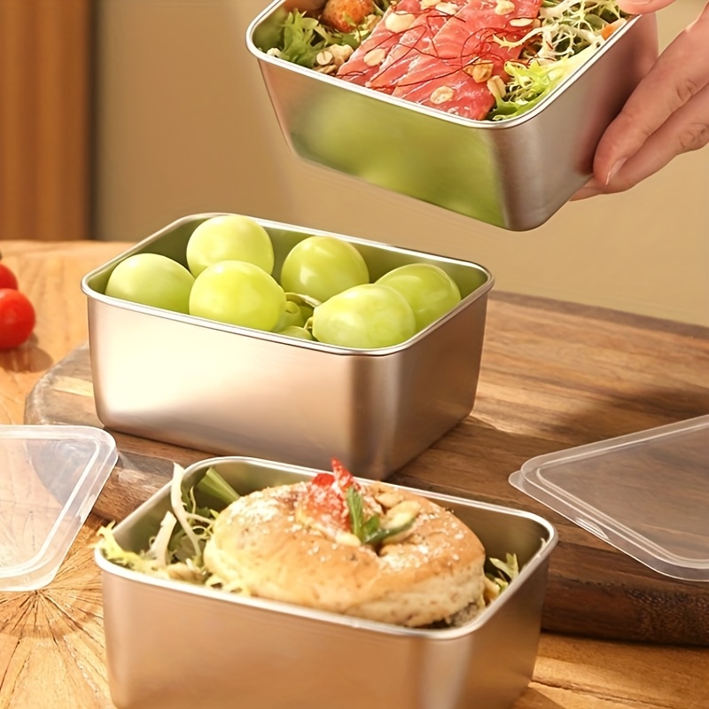 3/6Pcs Stainless Steel Rectang - Food Storage Boxes With Lids 评论和价格