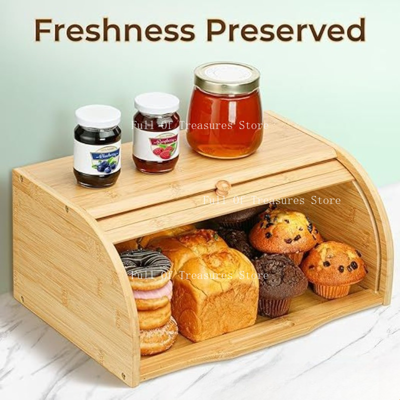 Bamboo Bread Box Fit for Home  - Bread Box Bamboo 评论和价格