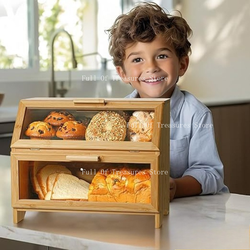 Bamboo Bread Box Fit for Home  - Bread Box Bamboo 评论和价格