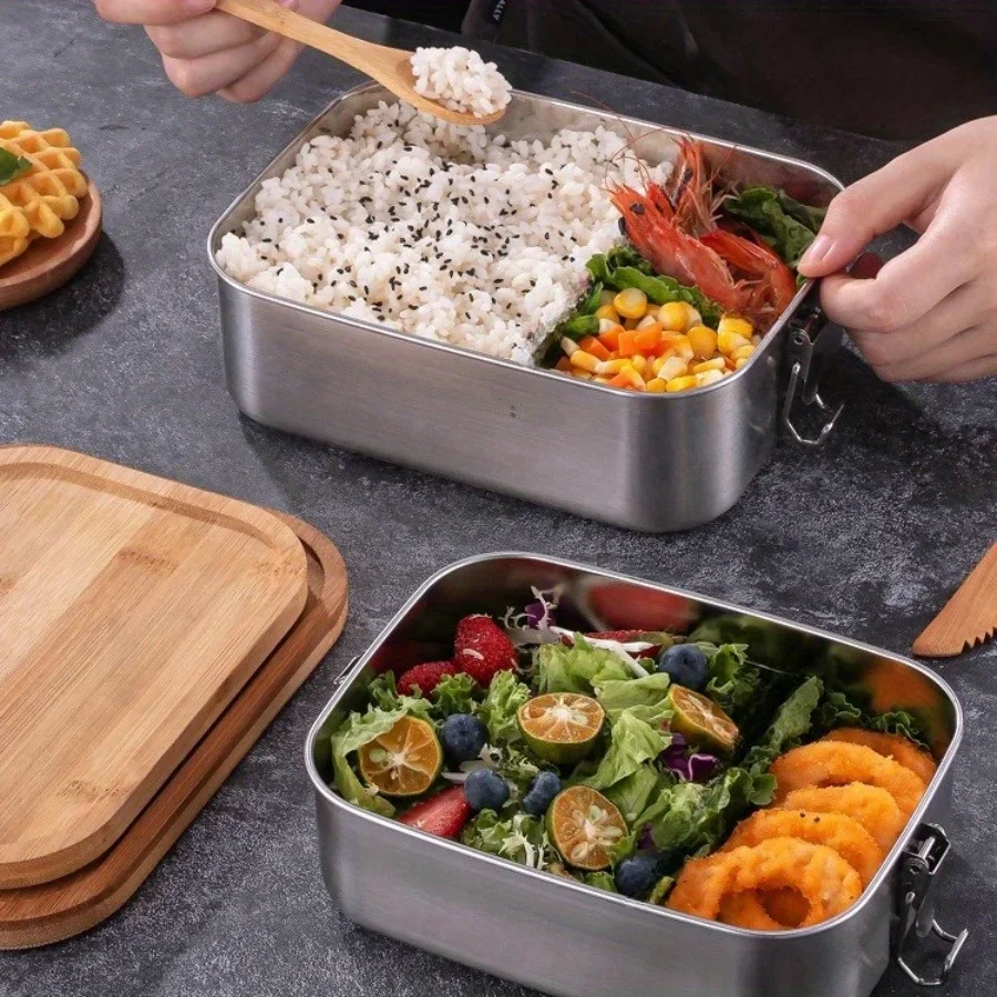 New 304 Stainless Steel Bamboo - Food Storage Boxes With Lids 评论和价格