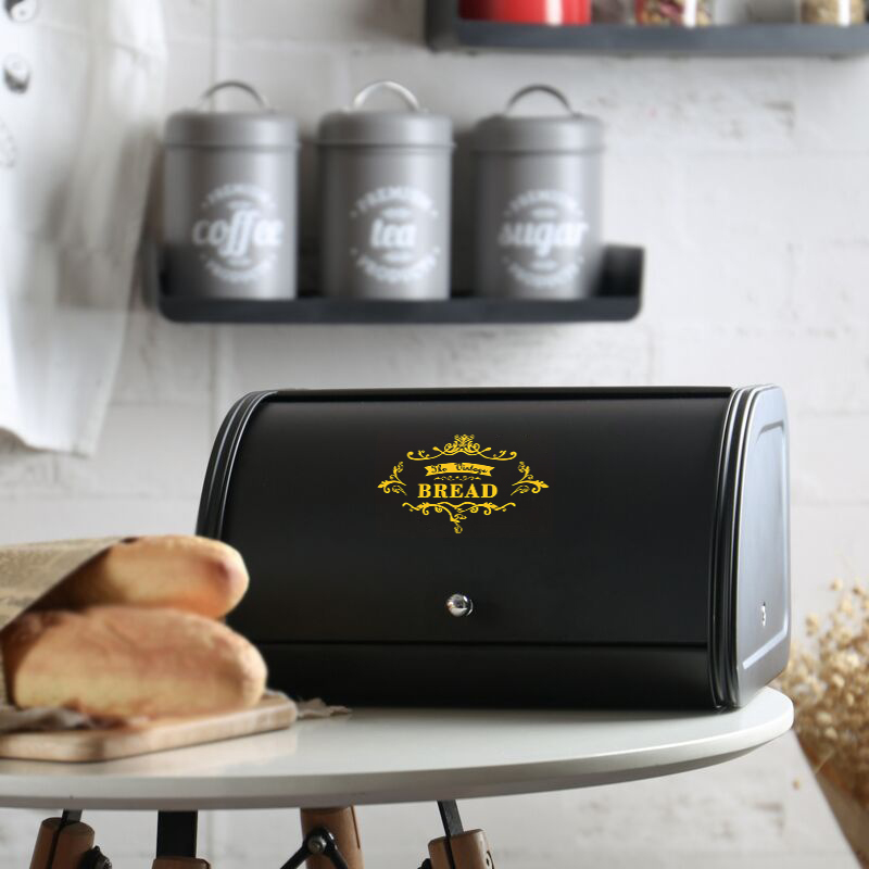 Metal Bread Box Black bread Bi - Bread Box Bamboo 评论和价格