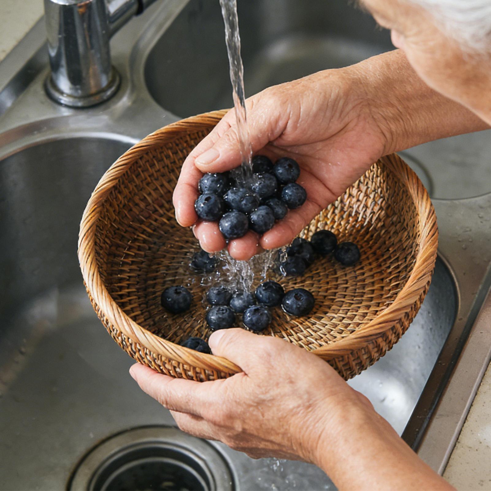 Woven Fruit Basket Round Ratta - Bread Box Bamboo 评论和价格
