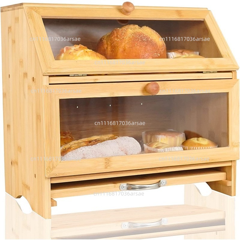 Easy-open Bamboo Bread Box Wit - Bread Box Bamboo 评论和价格