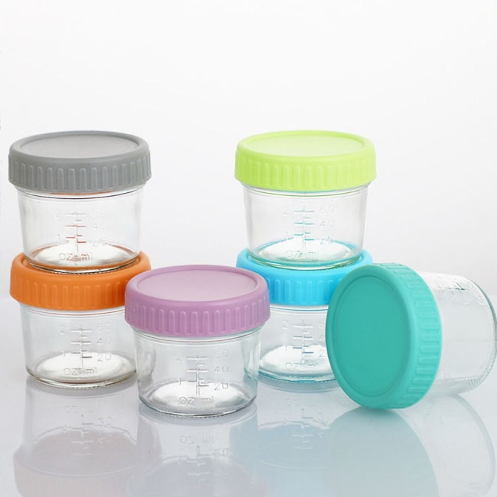6pcs Glass Baby Food Jar Reusa - Food Storage With Glass Lids 评论和价格