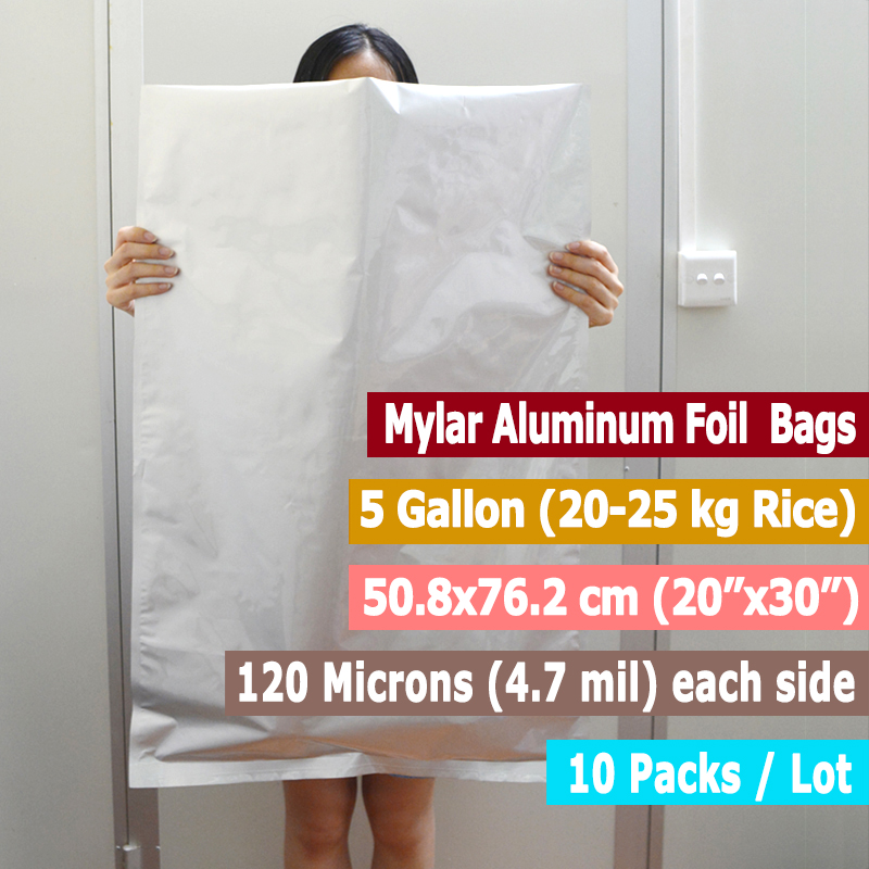 10 Packs 5 Gallons Mylar Bags  - Food Storage Long Term 评论和价格