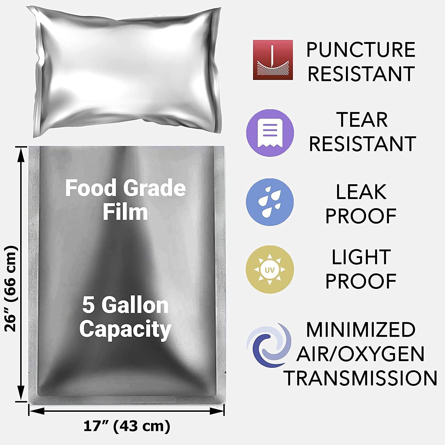 10 Packs 5 Gallons Mylar Bags  - Food Storage Long Term 评论和价格