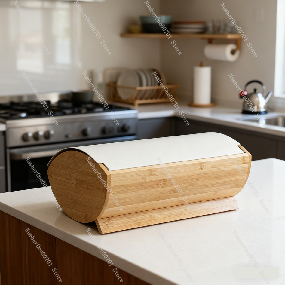 Metal Bread Storage Box With B - Bread Box Bamboo 评论和价格