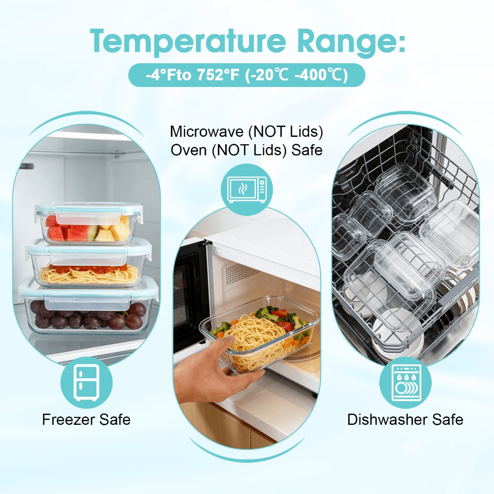 16Sealed Glass Food Storage Co - Food Storage With Glass Lids 评论和价格