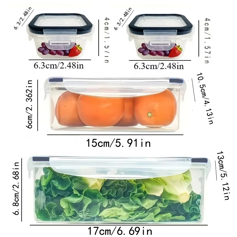 8Pcs Set Includes 4 Containers - Food Storage Boxes With Lids 评论和价格