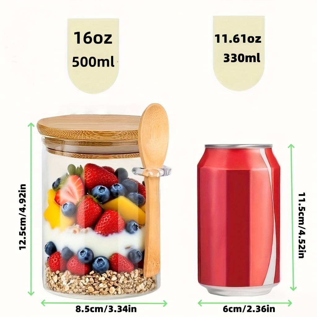 1/2/4/8Pcs Oatmeal Glass Cup S - Food Storage With Glass Lids 评论和价格
