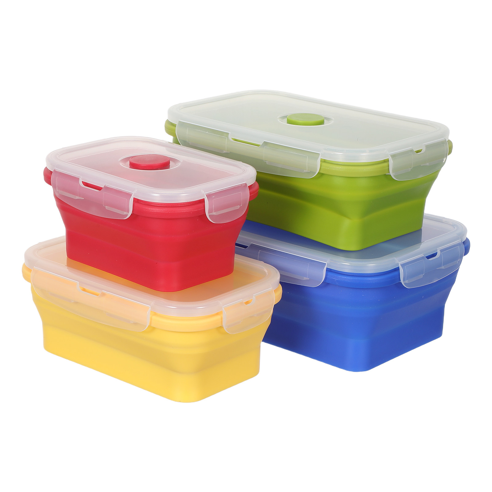 4Pcs Foldable Silicone Lunch B - Food Storage Silicone 评论和价格