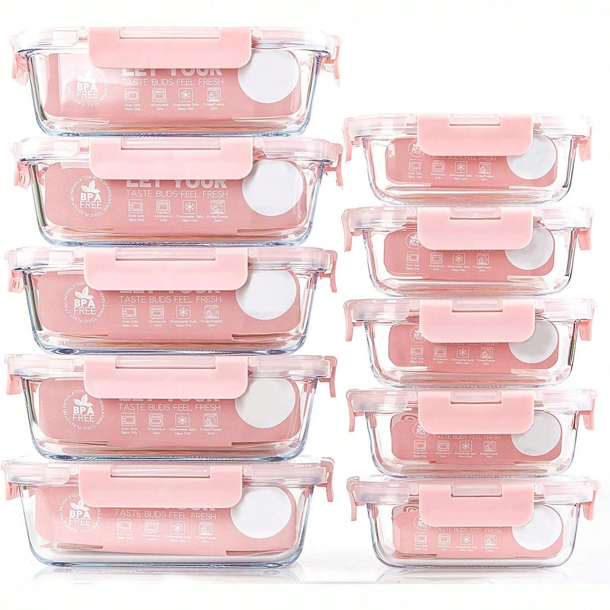 10 Pack Glass Meal Prep Contai - Food Storage Boxes With Lids 评论和价格
