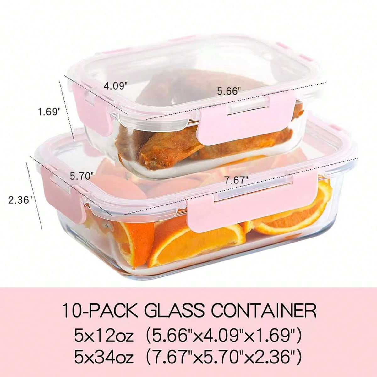10 Pack Glass Meal Prep Contai - Food Storage Boxes With Lids 评论和价格