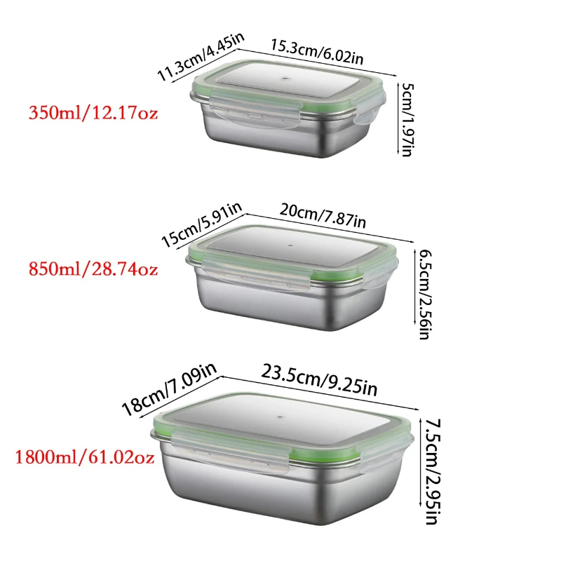 304 Stainless Steel Lunch Box  - Food Storage Silicone 评论和价格