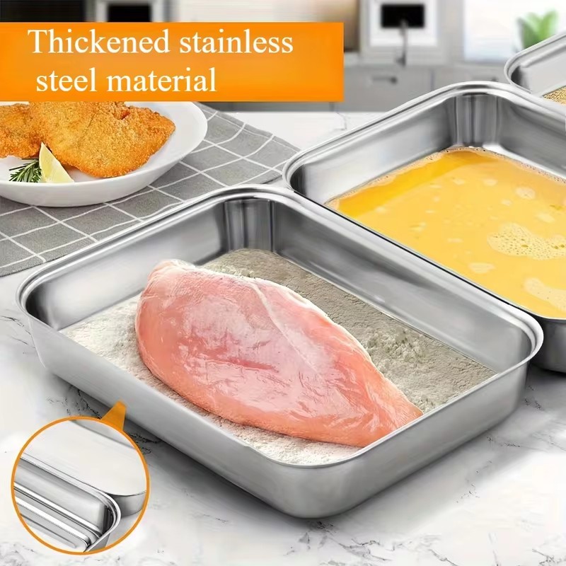 3-Piece Stainless Steel Food S - Food Storage Boxes With Lids 评论和价格