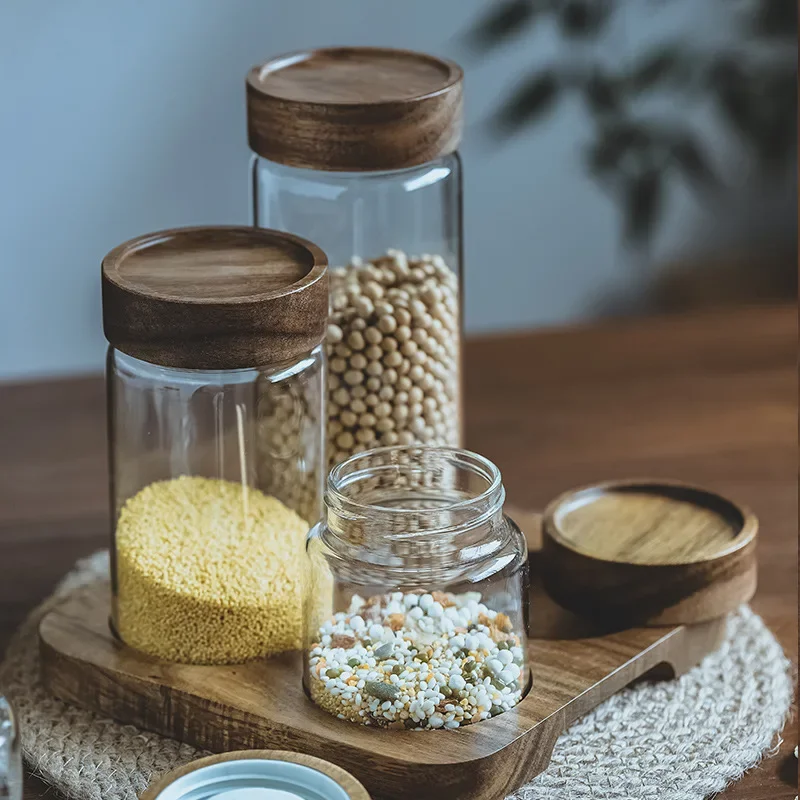 Wood Lid Orgnizer Glass Airtig - Food Storage With Glass Lids 评论和价格