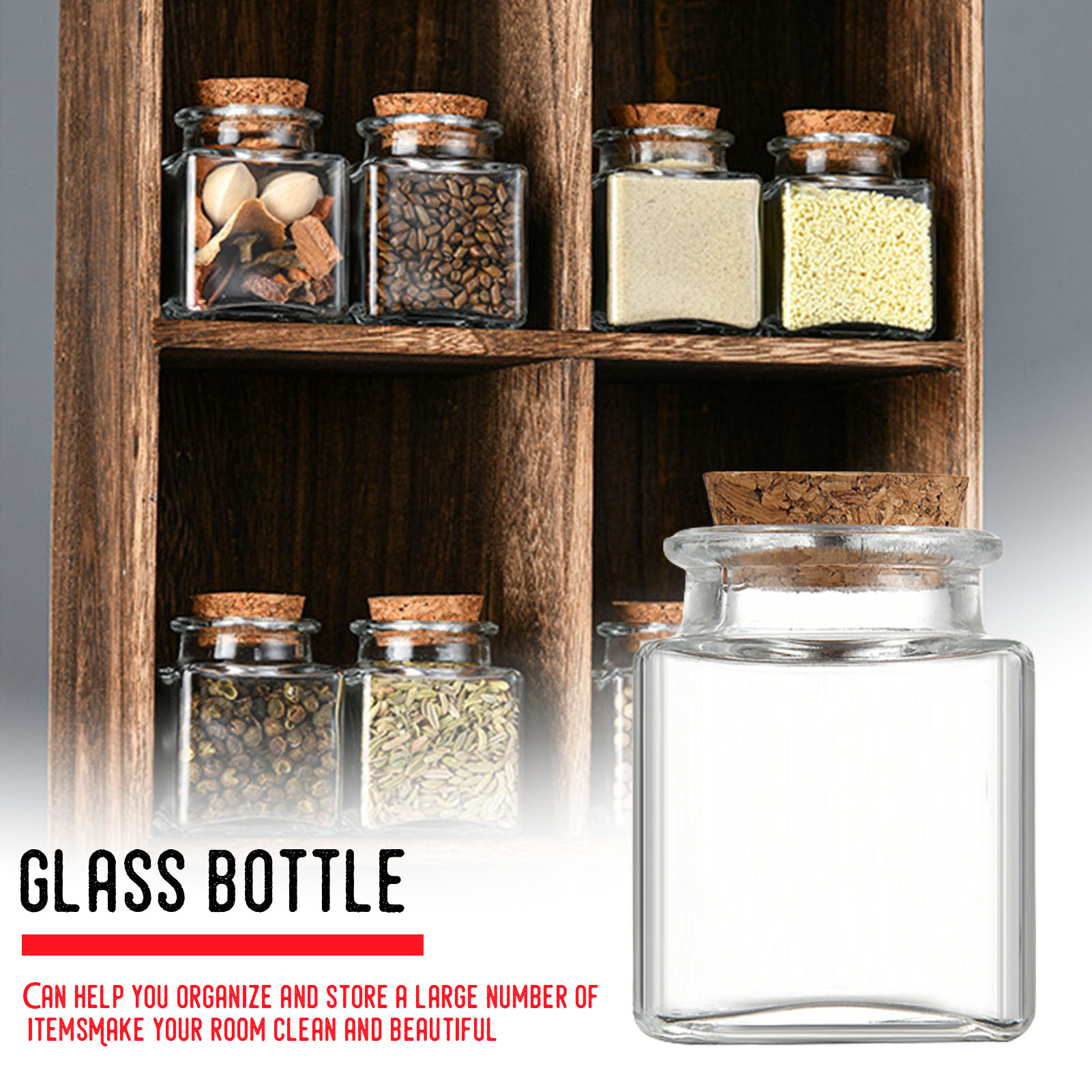 1/5/10Pcs Glass Storage Jars K - Food Storage With Glass Lids 评论和价格