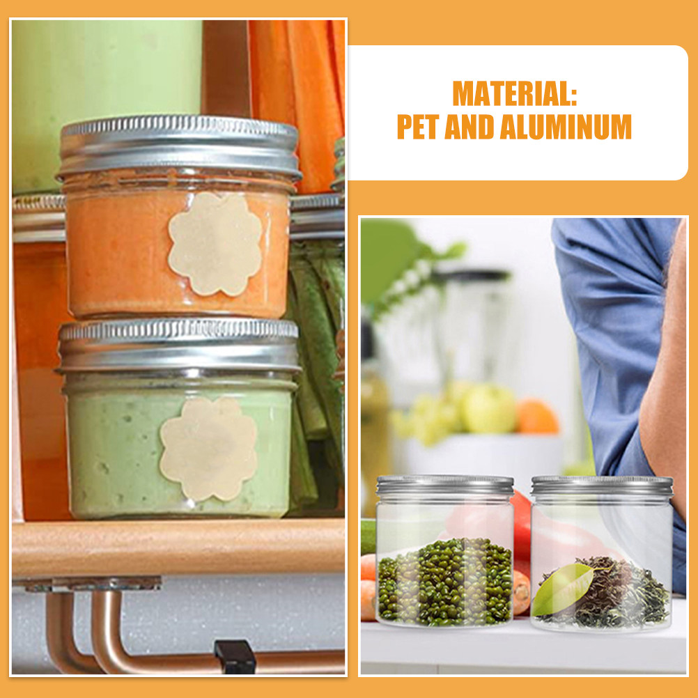 20Pcs Transparent Pet Jars wit - Food Storage Aluminum 评论和价格