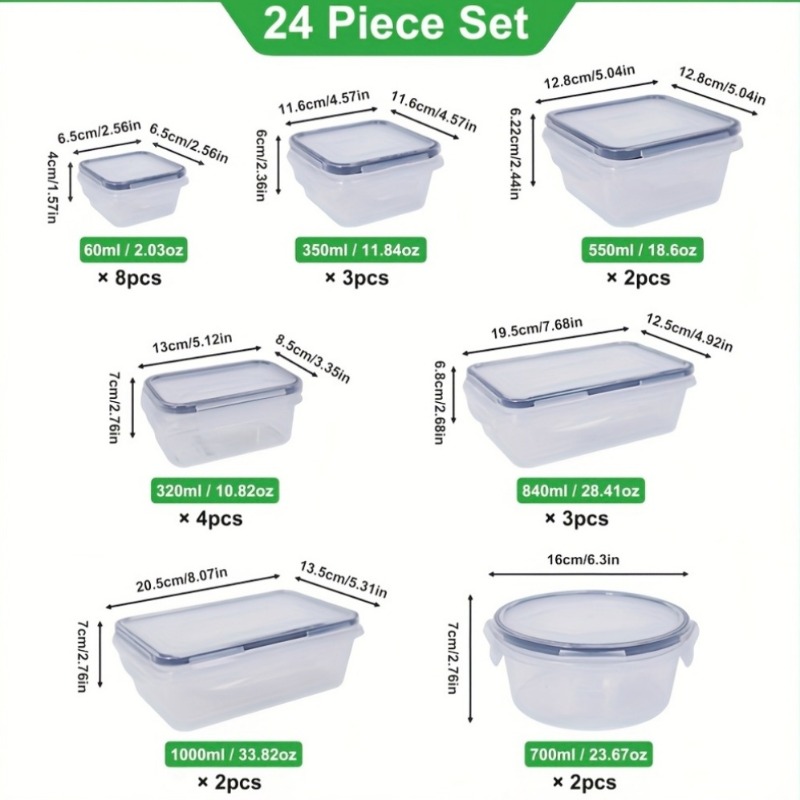 48PCS BPA-Free Food Storage Se - Food Storage Boxes With Lids 评论和价格
