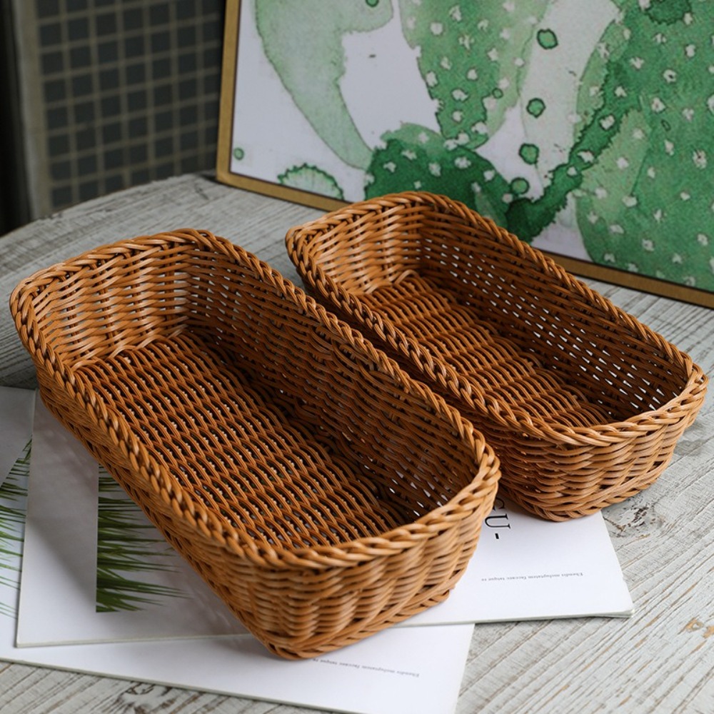 Imitation Rattan Storage Baske - Bread Box Bamboo 评论和价格