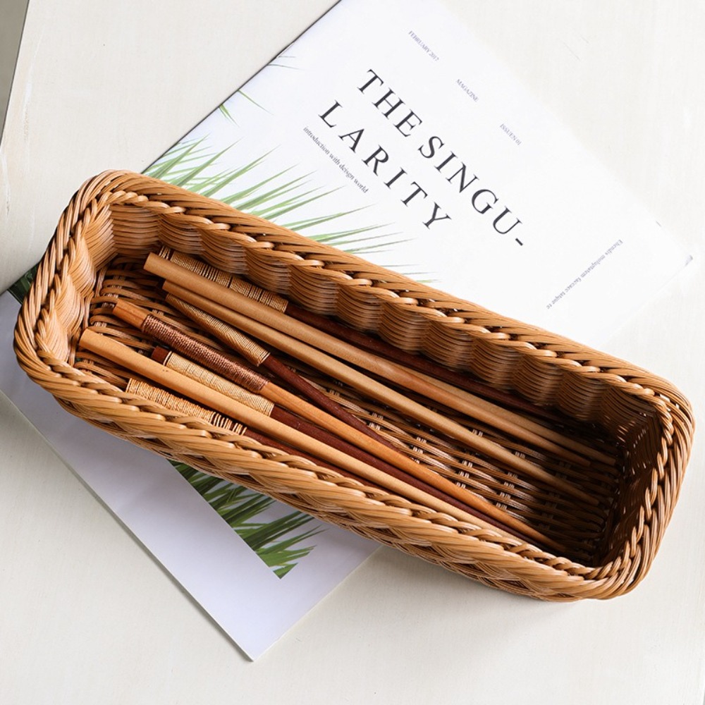 Imitation Rattan Storage Baske - Bread Box Bamboo 评论和价格
