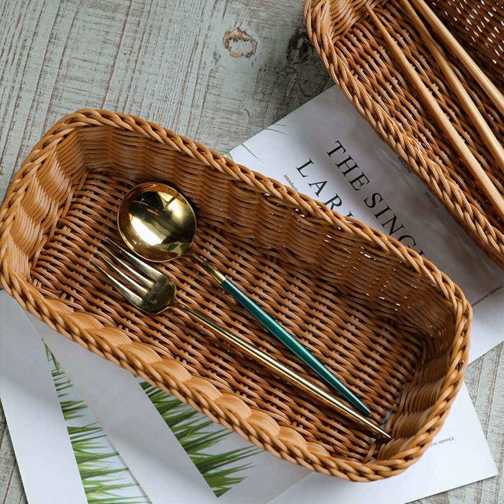 Imitation Rattan Storage Baske - Bread Box Bamboo 评论和价格