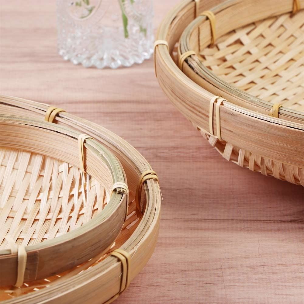 Handmade Woven Bamboo Tray Bam - Bread Box Bamboo 评论和价格
