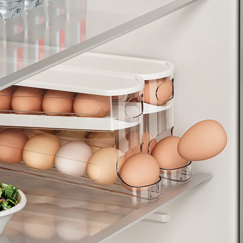 Bilayer Fridge Egg Storage Box - Bread Box Bamboo 评论和价格