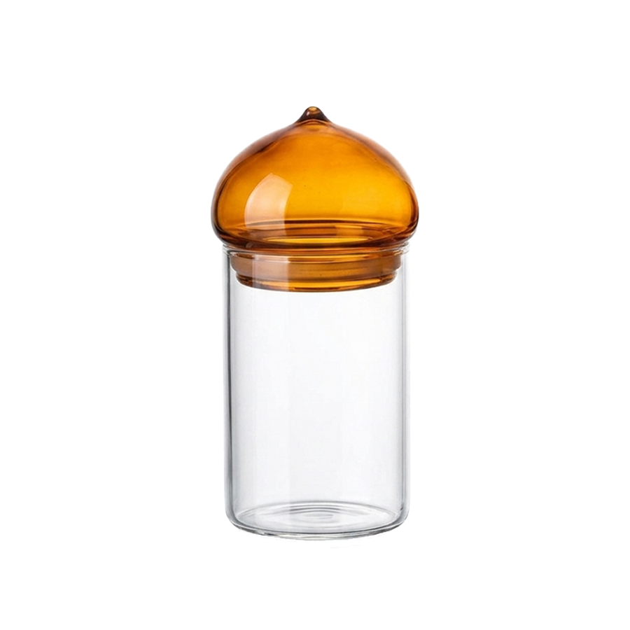 Amber Lid Glass Storage Jar, H - Food Storage With Glass Lids 评论和价格