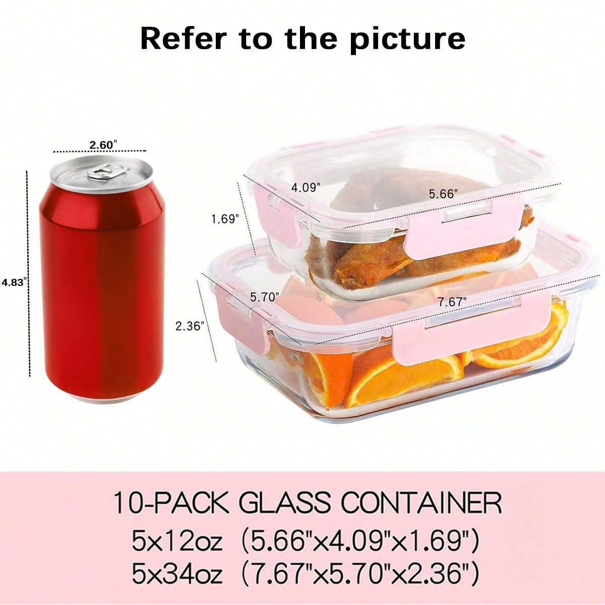 10 Pack Glass Meal Prep Contai - Food Storage With Glass Lids 评论和价格