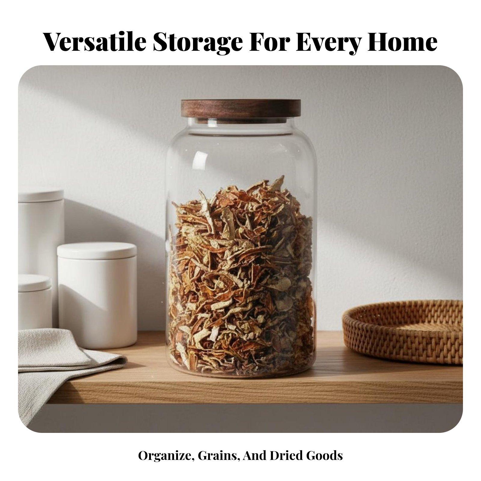 Durable Clear Glass Canister w - Food Storage Long Term 评论和价格